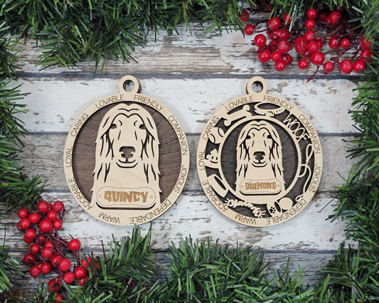 Adorable Dog Ornaments - Afghan Hound