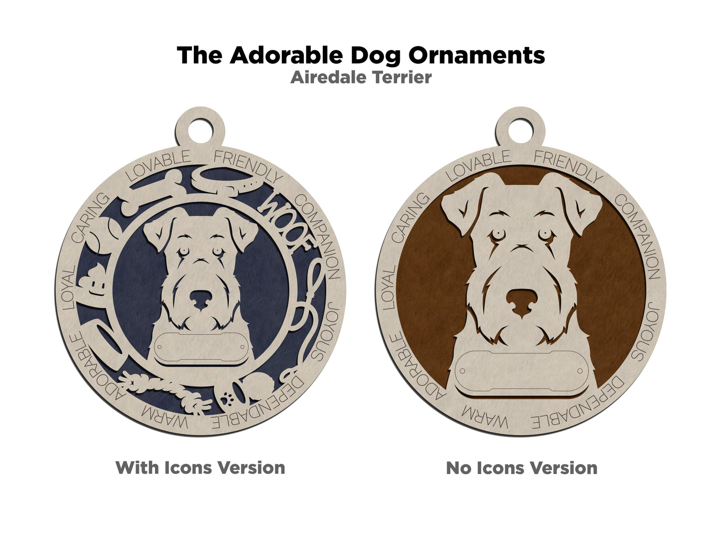 Adorable Dog Ornaments - Airedale Terrier