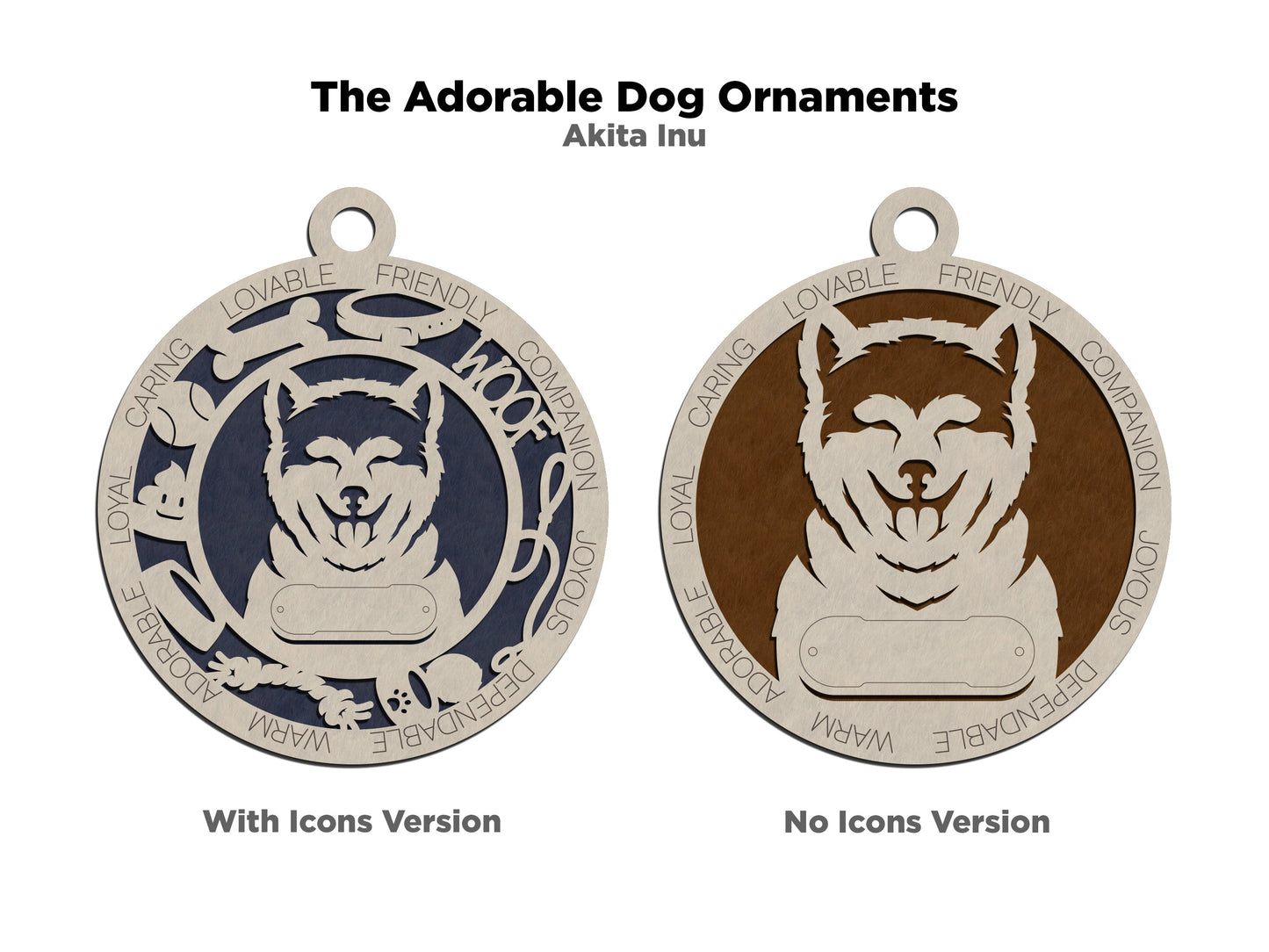 Adorable Dog Ornaments - Akita