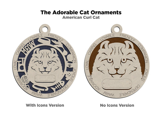 Adorable Cat Ornaments - American Curl Cat