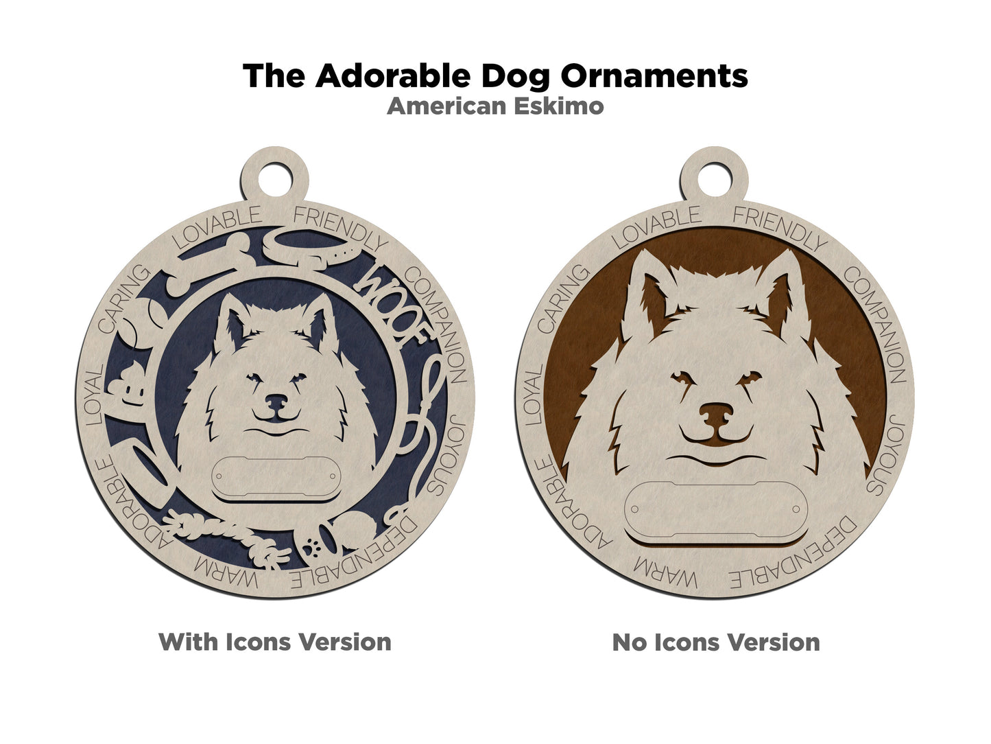 Adorable Dog Ornaments - American Eskimo