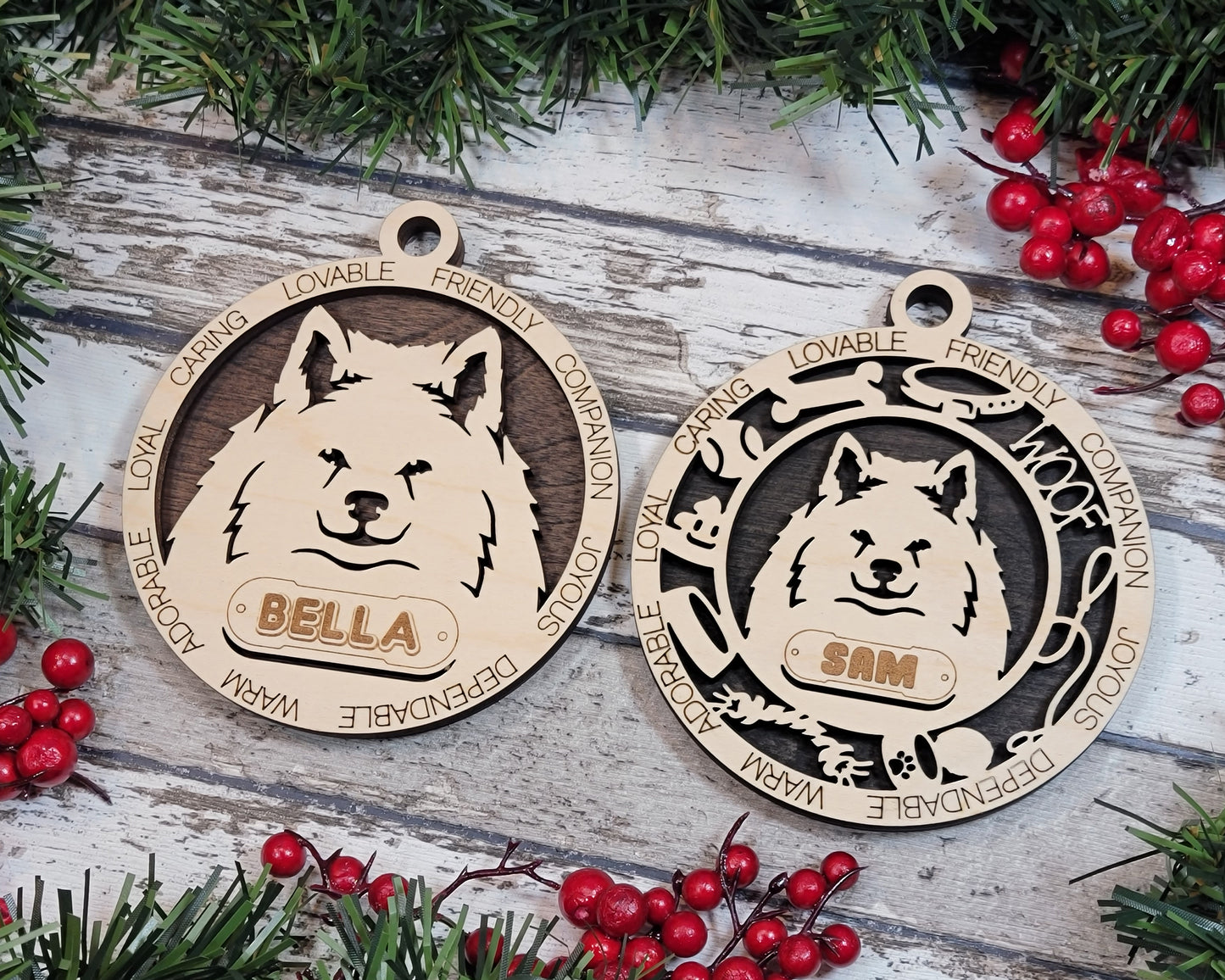 Adorable Dog Ornaments - American Eskimo