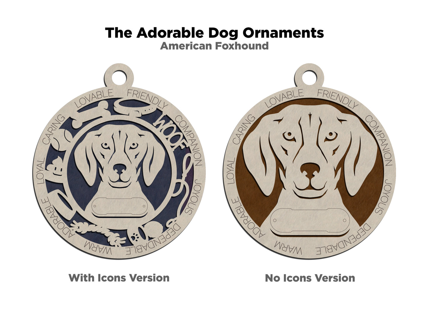 Adorable Dog Ornaments - American Foxhound