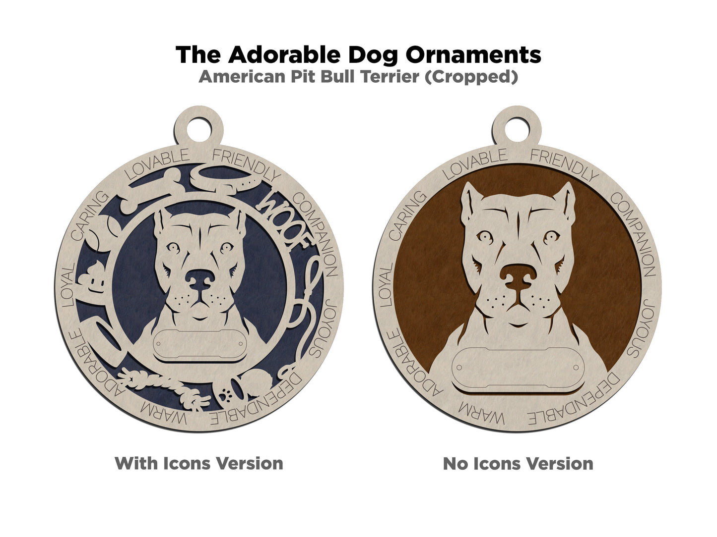 Adorable Dog Ornaments - American Pitbull Terrier