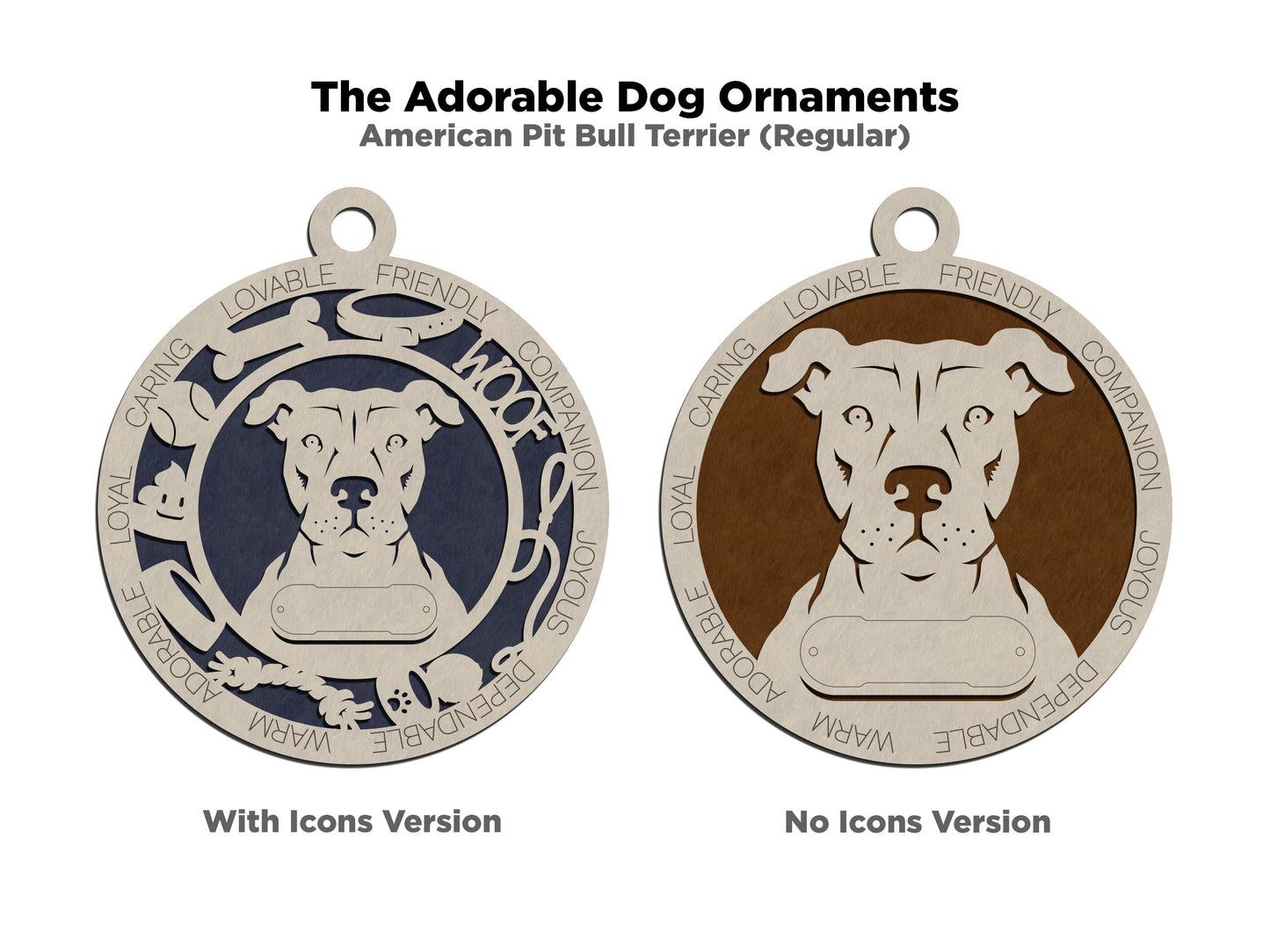 Adorable Dog Ornaments - American Pitbull Terrier