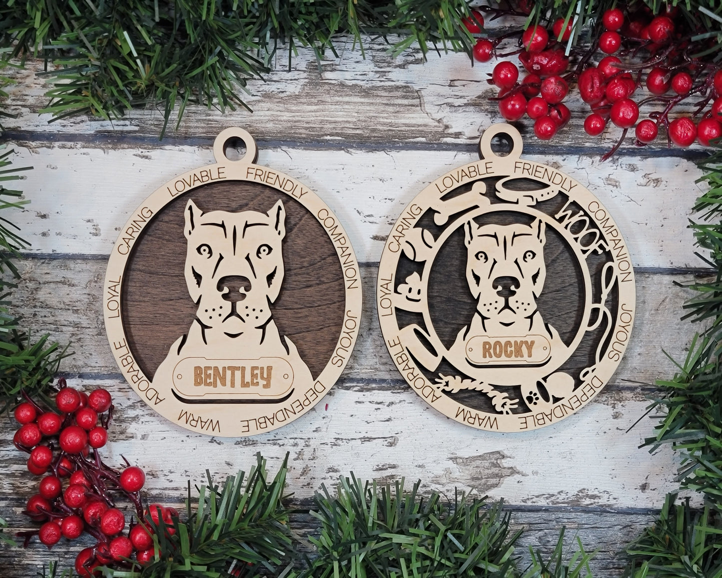 Adorable Dog Ornaments - American Pitbull Terrier