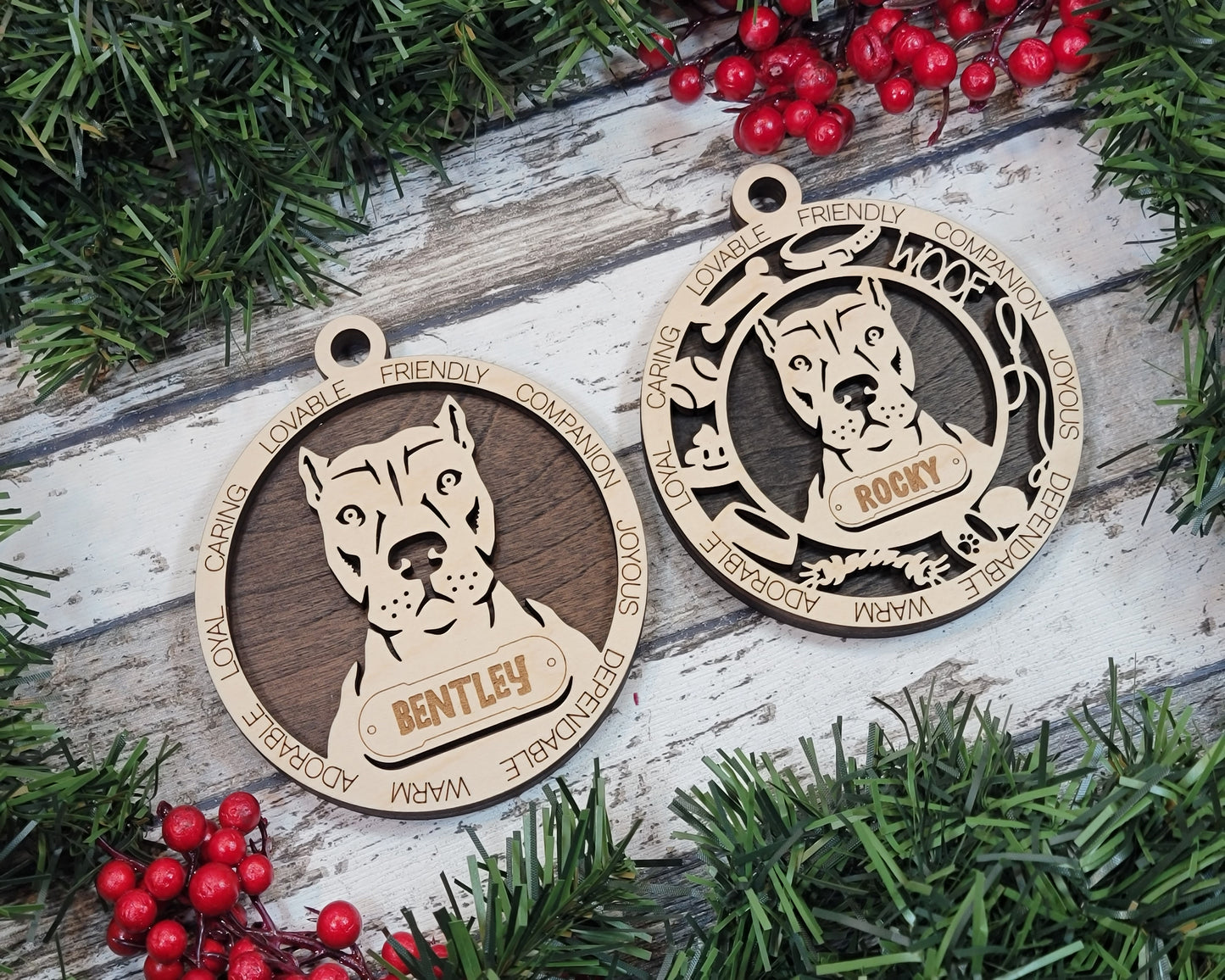 Adorable Dog Ornaments - American Pitbull Terrier