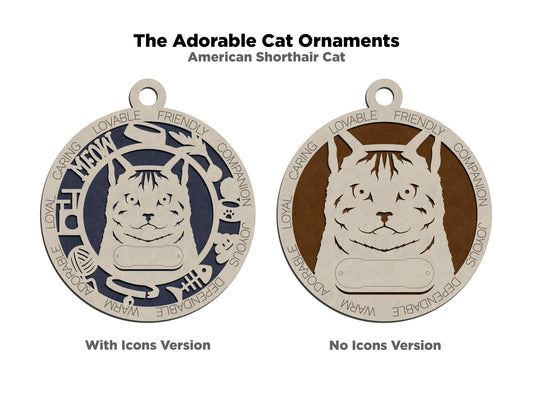 Adorable Cat Ornaments - American Shorthair Cat