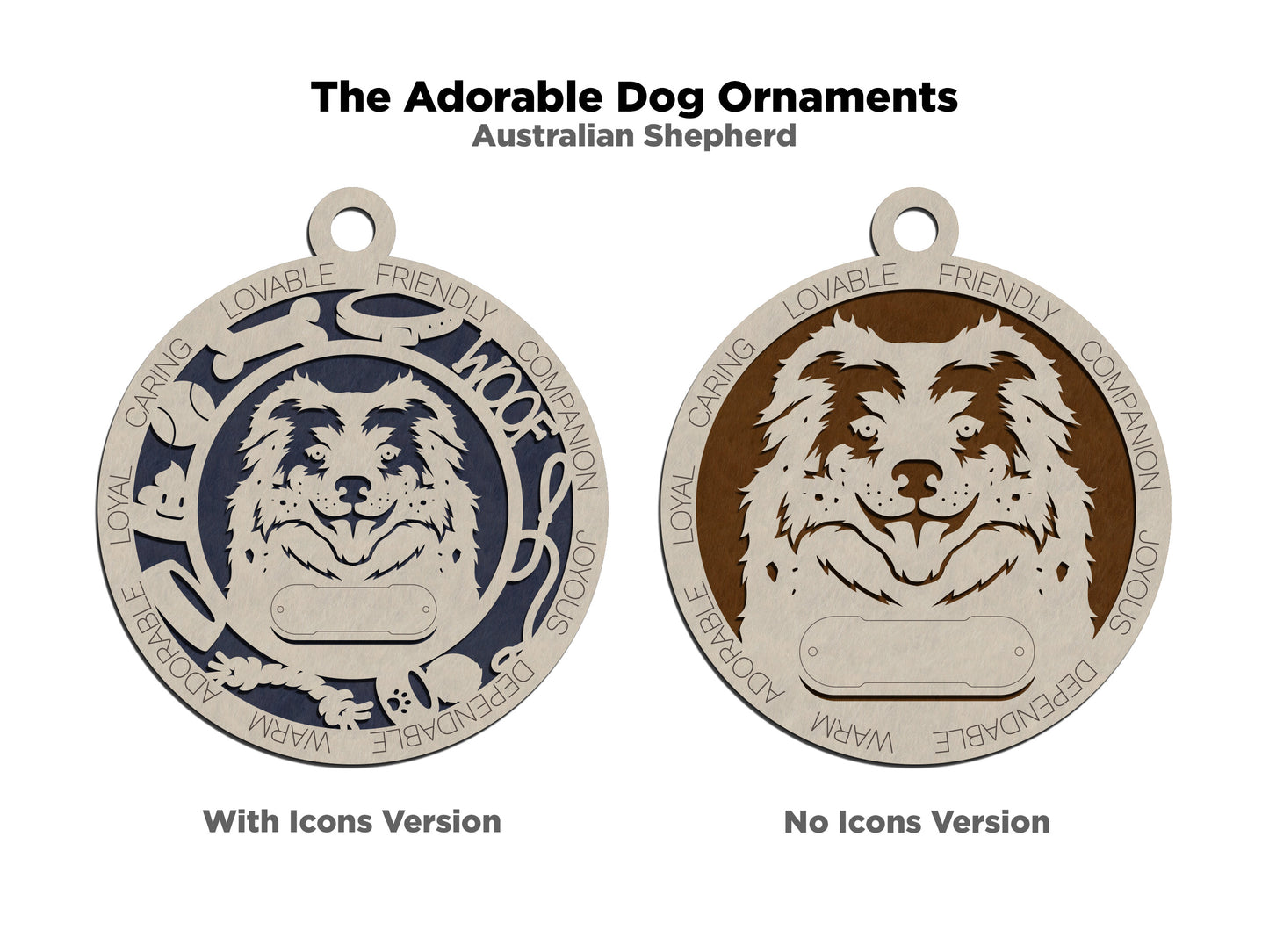 Adorable Dog Ornaments - Australian Shepherd