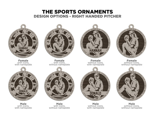 Baseball Pitcher - Right Ornament