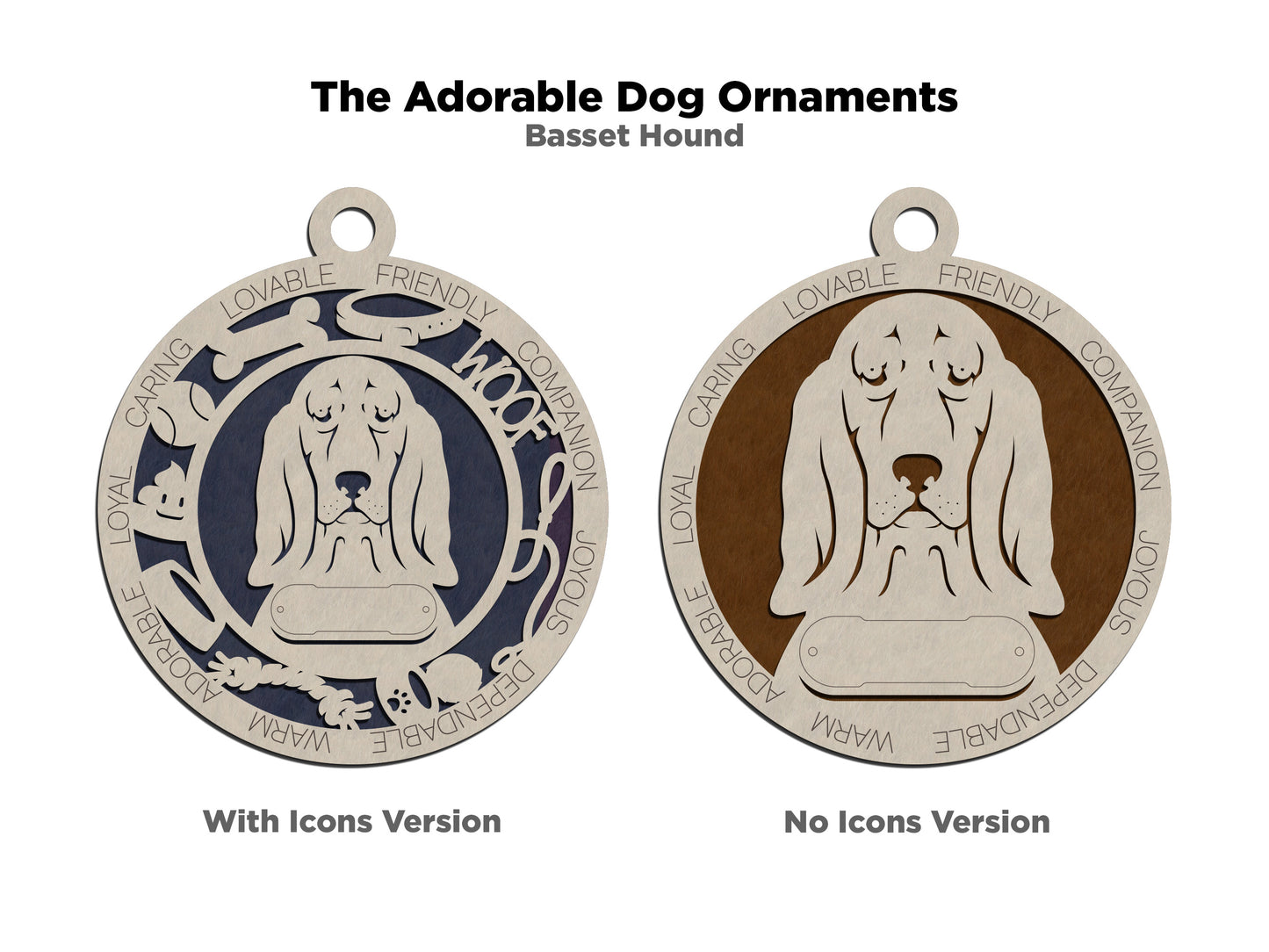 Adorable Dog Ornaments - Basset Hound