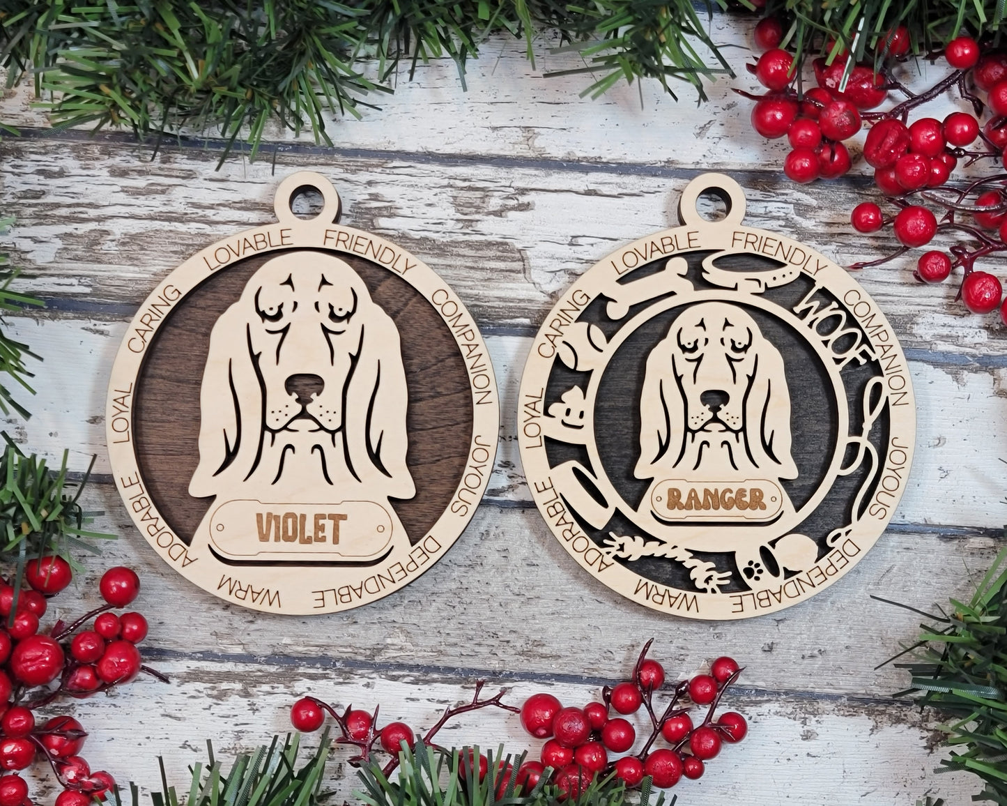 Adorable Dog Ornaments - Basset Hound