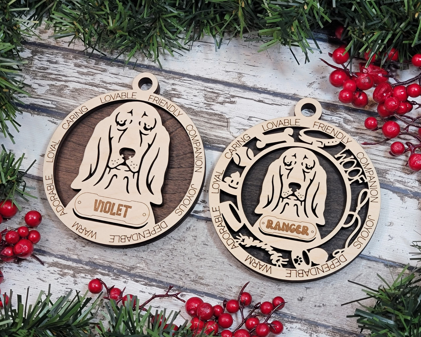 Adorable Dog Ornaments - Basset Hound