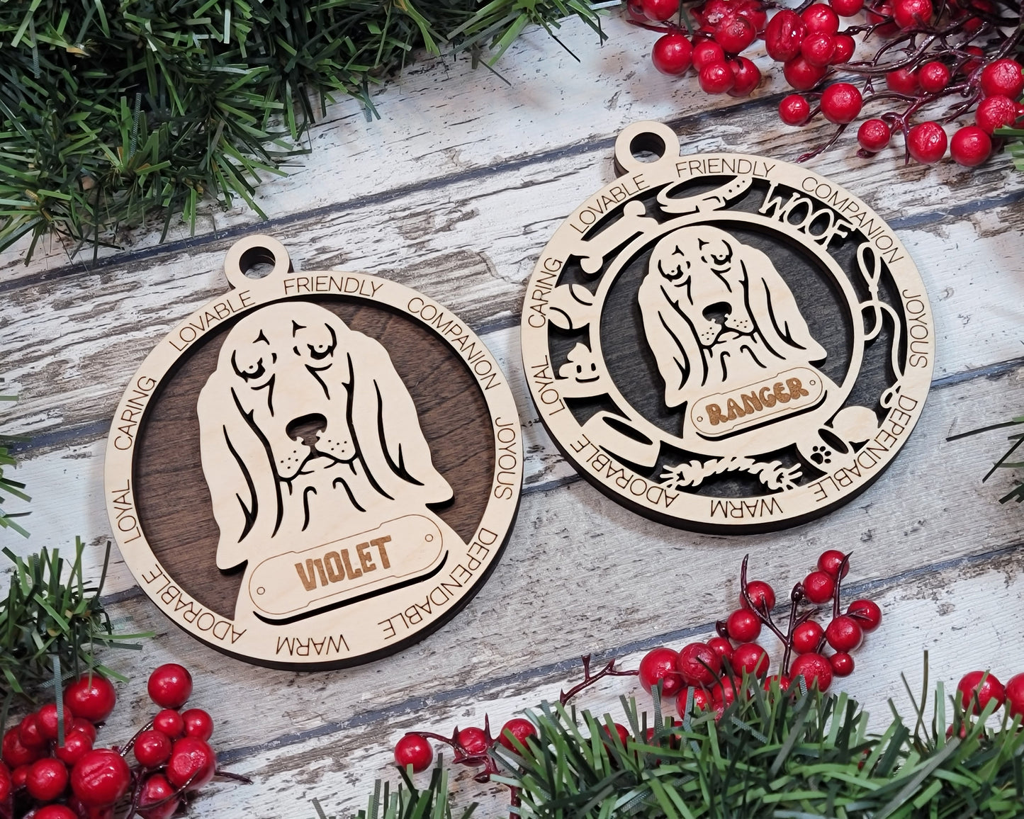 Adorable Dog Ornaments - Basset Hound