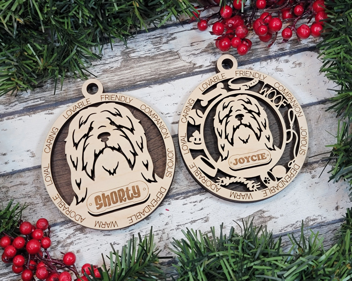 Adorable Dog Ornaments - Bearded Collie