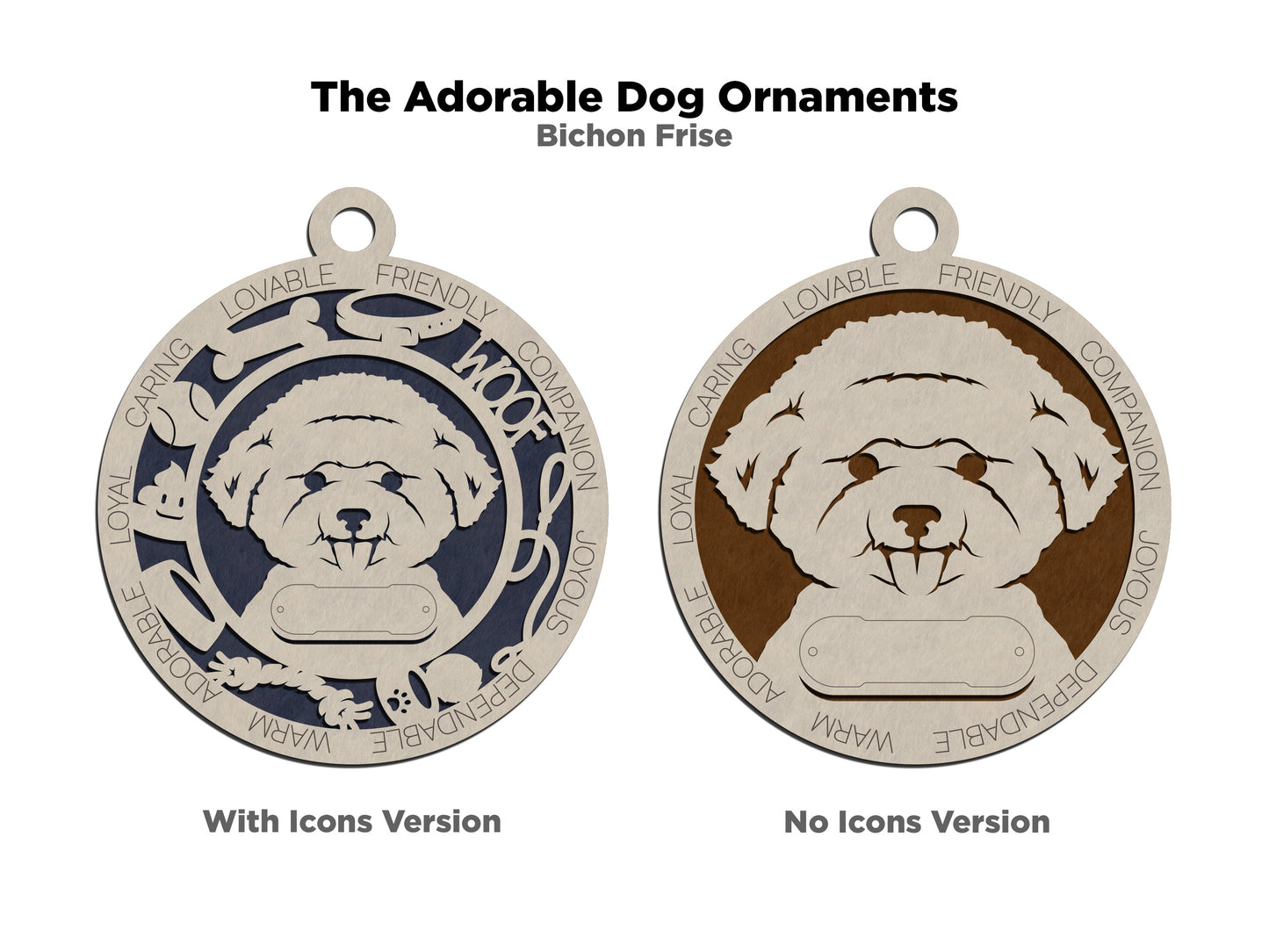 Adorable Dog Ornaments - Bichon Frise