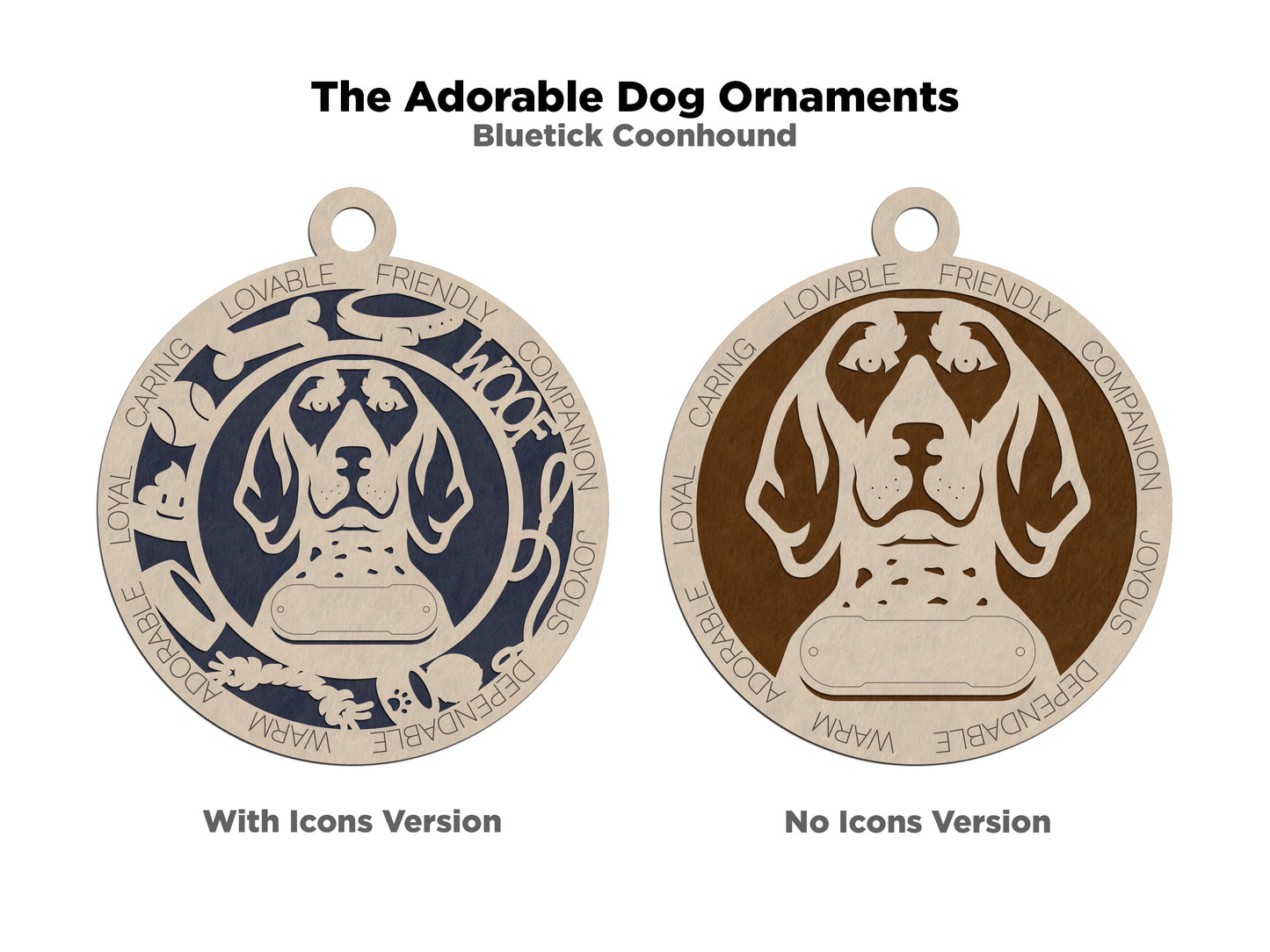 Adorable Dog Ornaments - Bluetick Coonhound