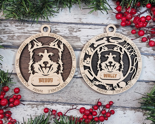 Adorable Dog Ornaments - Border Collie