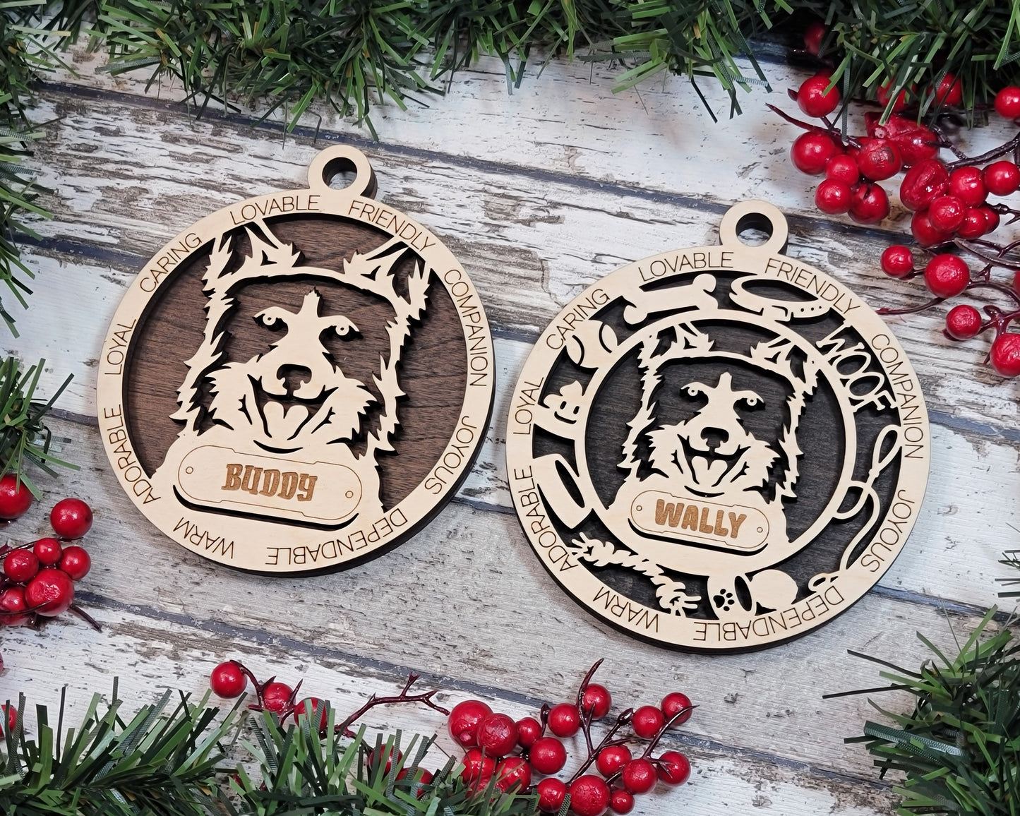 Adorable Dog Ornaments - Border Collie