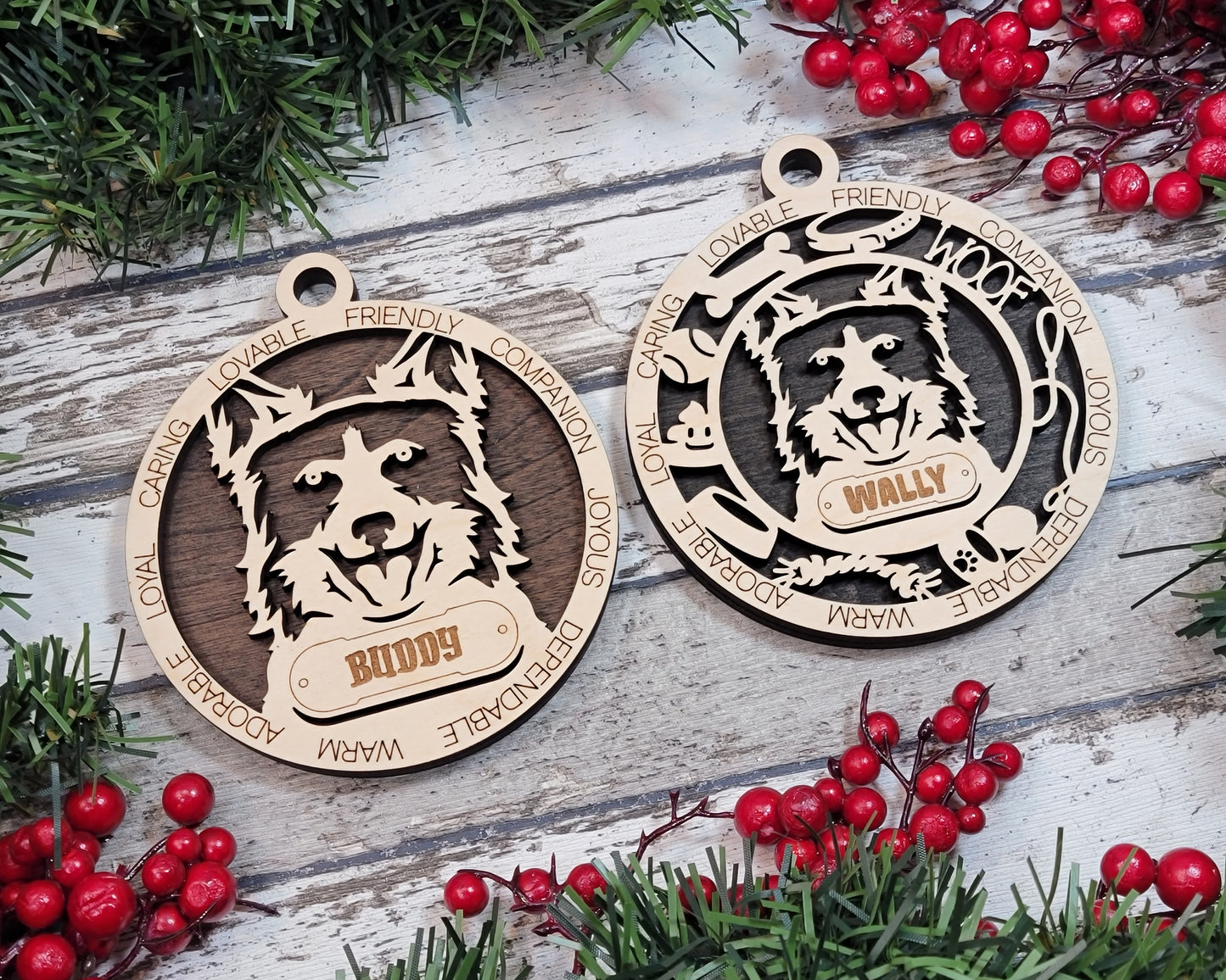 Adorable Dog Ornaments - Border Collie