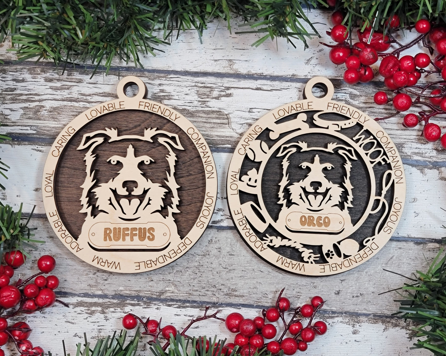 Adorable Dog Ornaments - Border Collie