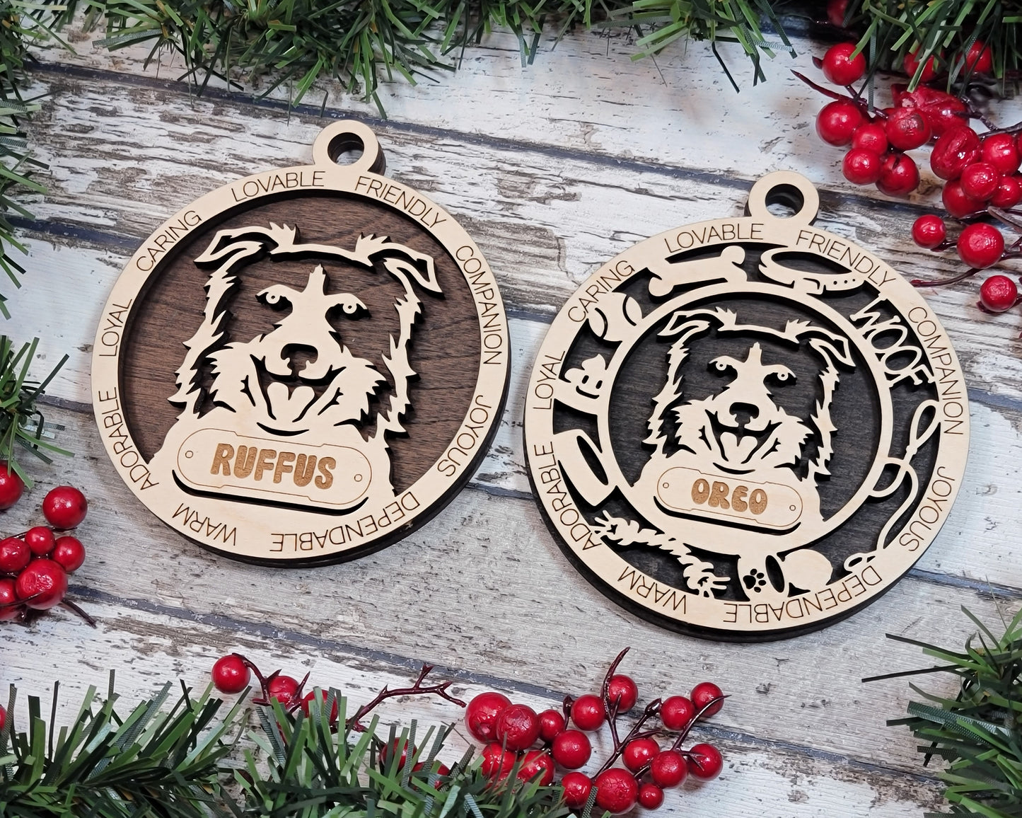 Adorable Dog Ornaments - Border Collie