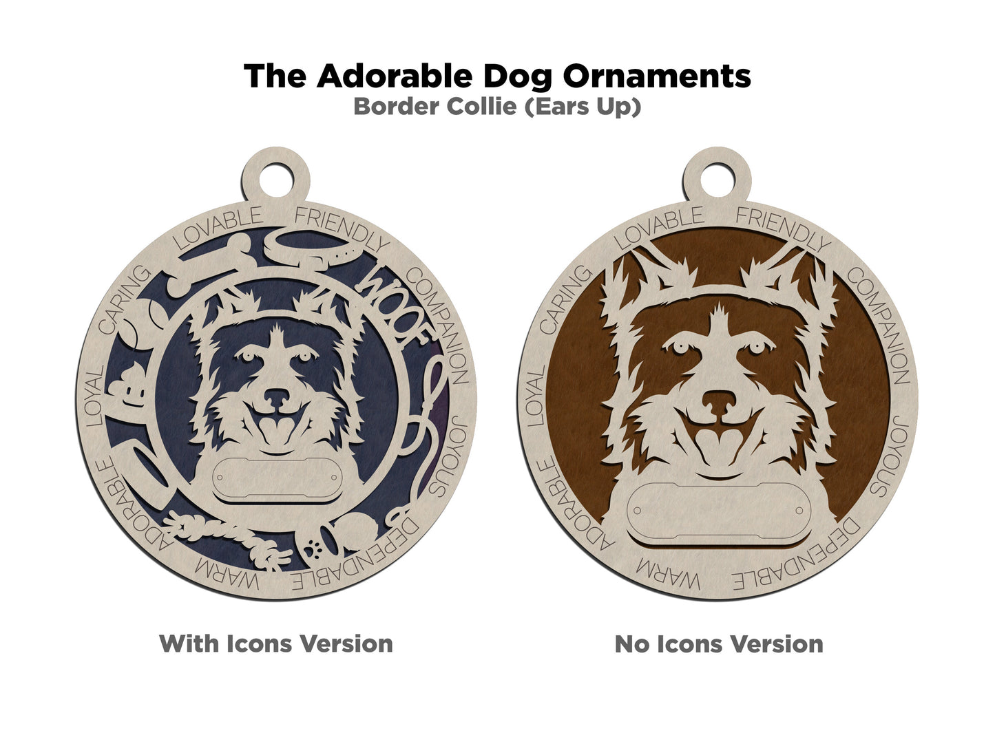 Adorable Dog Ornaments - Border Collie