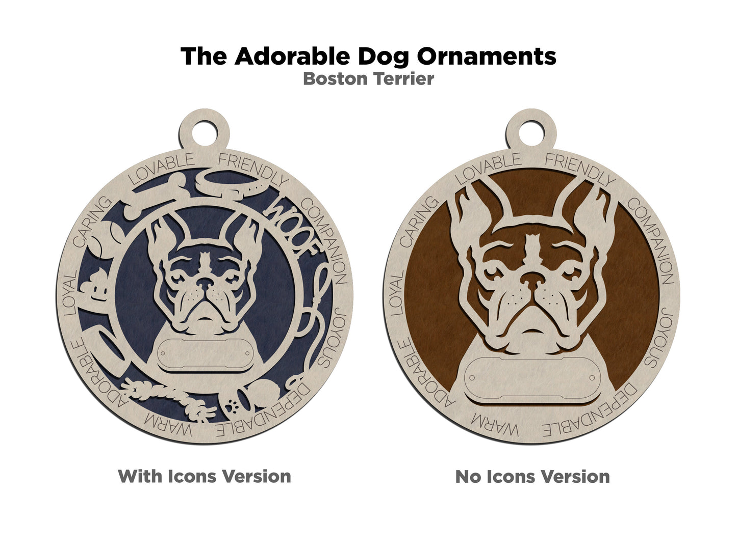 Adorable Dog Ornaments - Boston Terrier