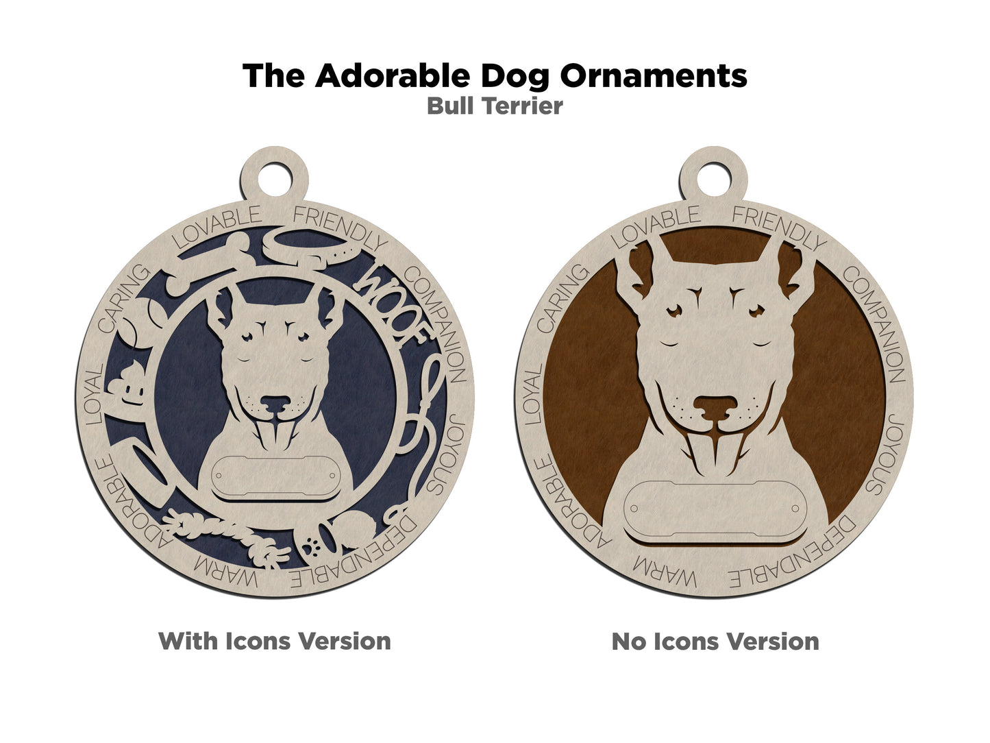 Adorable Dog Ornaments - Bull Terrier