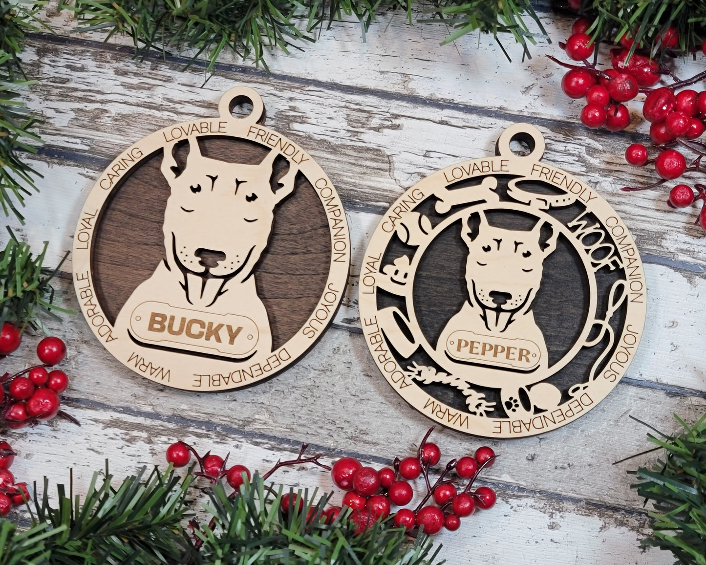 Adorable Dog Ornaments - Bull Terrier