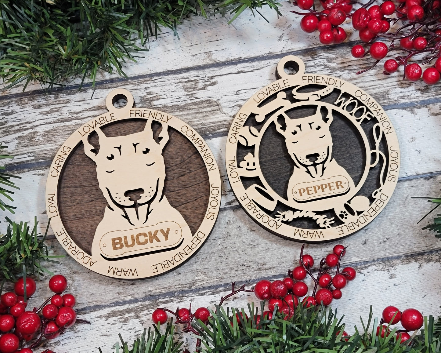 Adorable Dog Ornaments - Bull Terrier