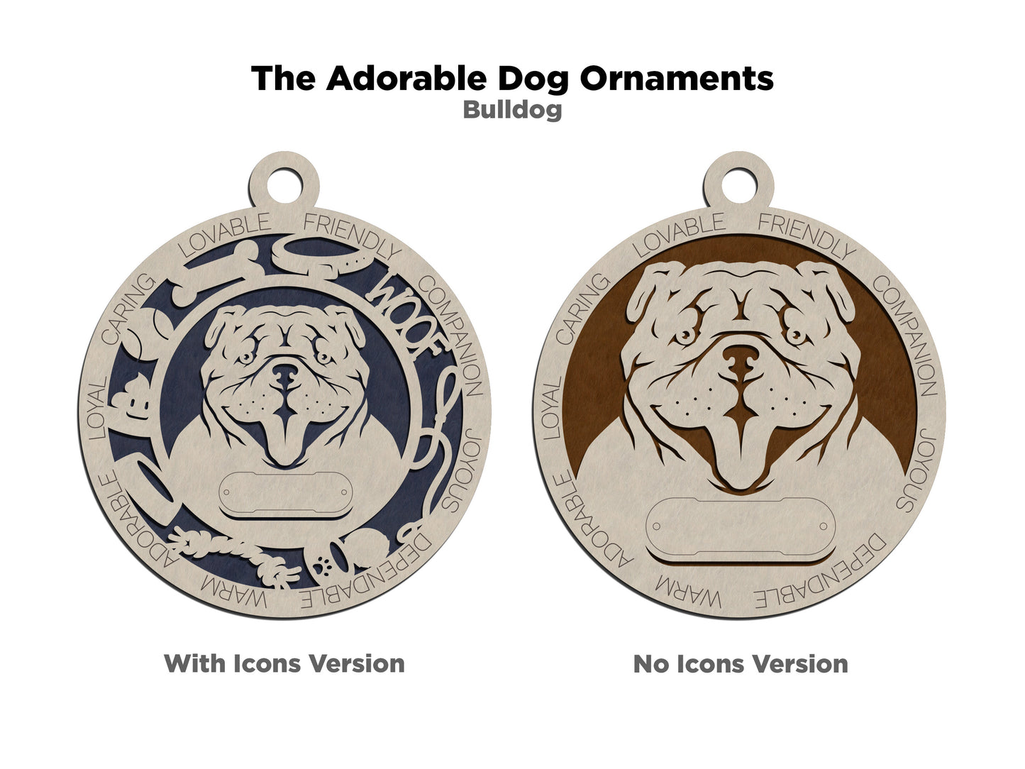 Adorable Dog Ornaments - Bulldog