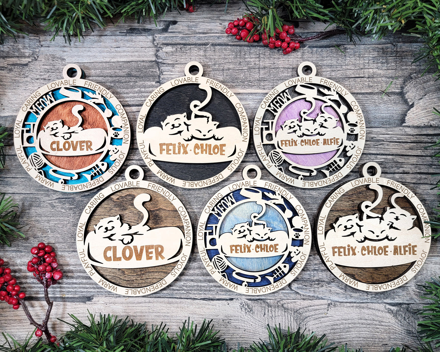 Cuddly Cat Ornaments