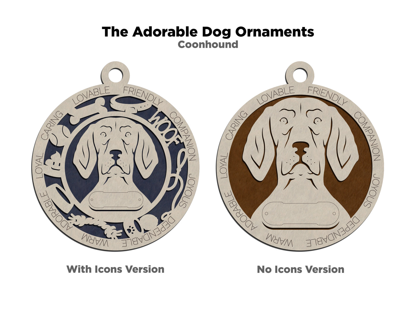 Adorable Dog Ornaments - Coonhound