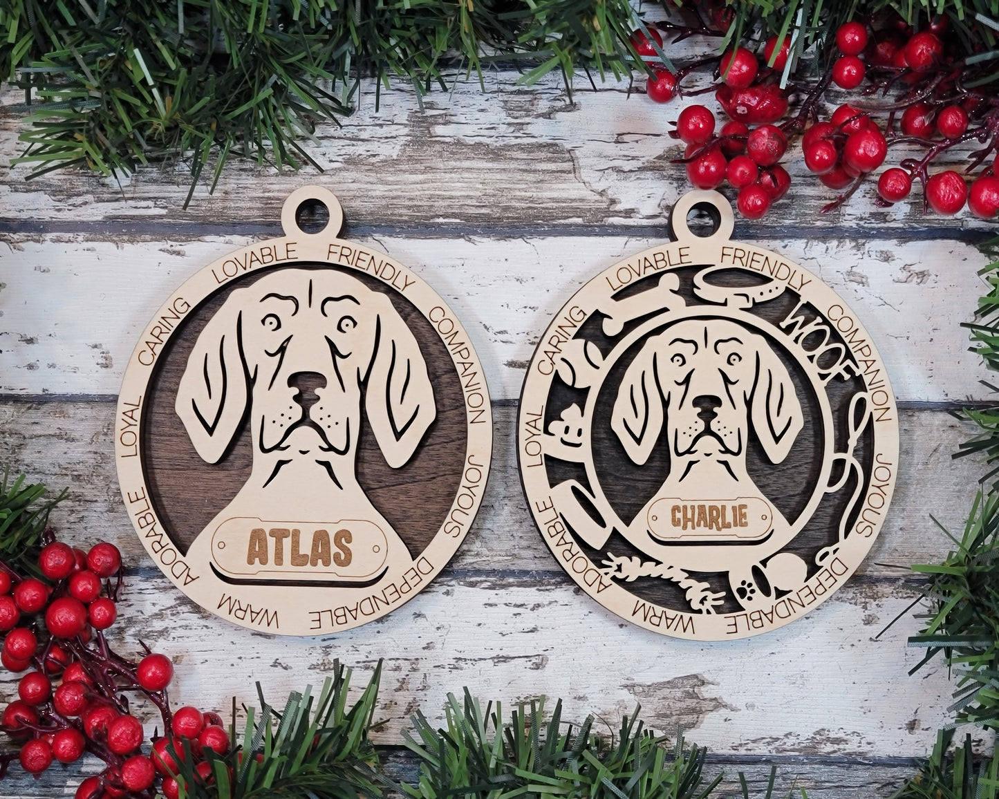 Adorable Dog Ornaments - Coonhound