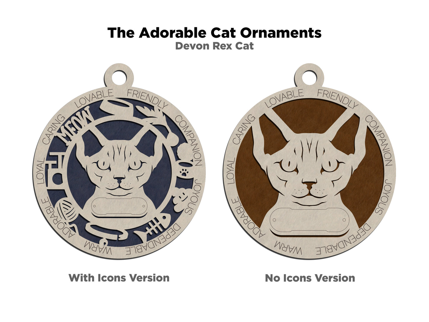 Adorable Cat Ornaments - Devon Rex Cat