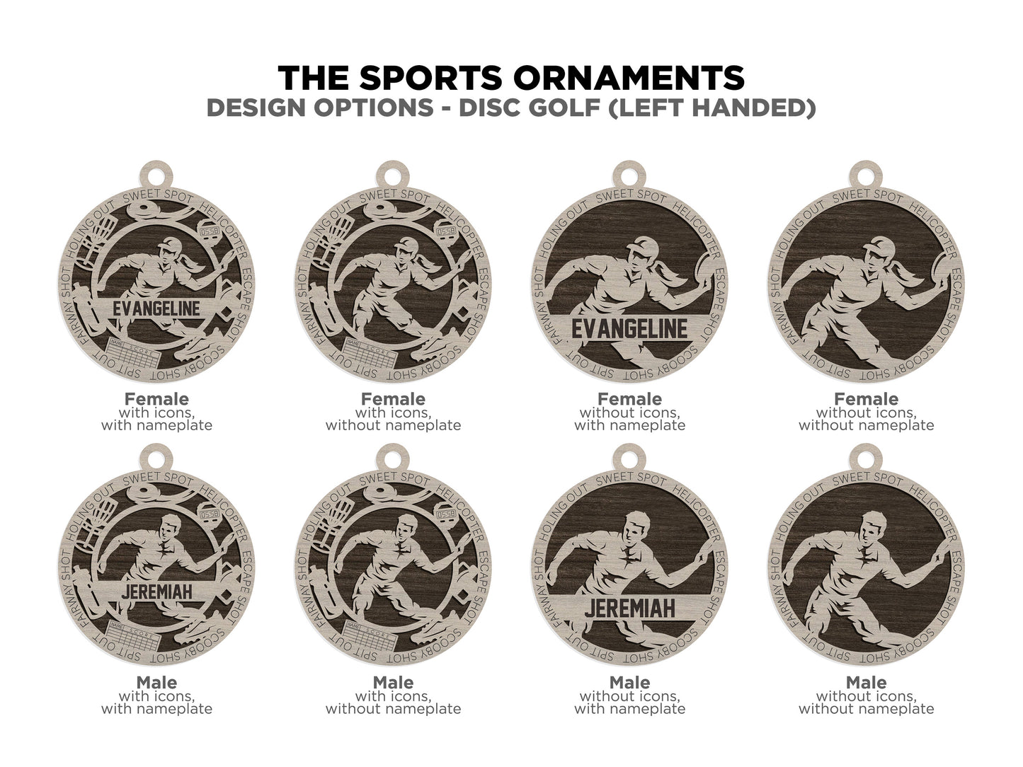 Disc golf - Left handed Ornament