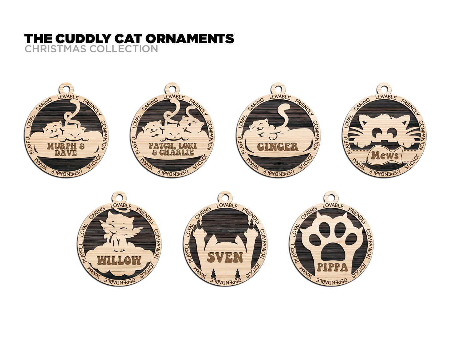 Cuddly Cat Ornaments