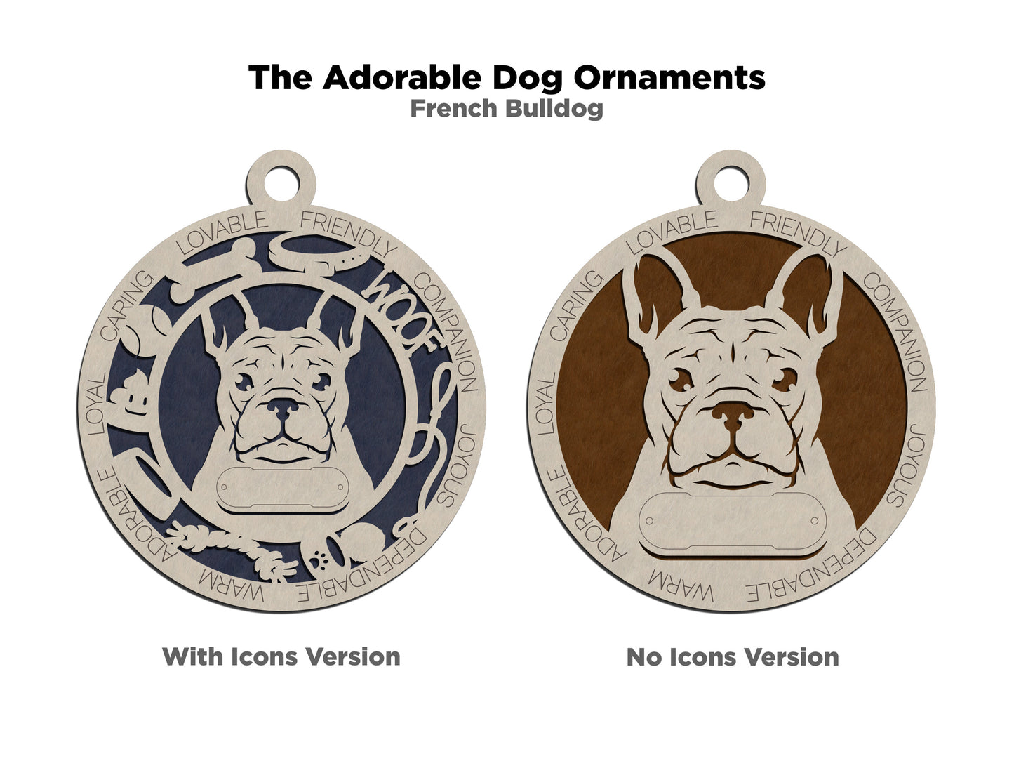 Adorable Dog Ornaments - French Bulldog