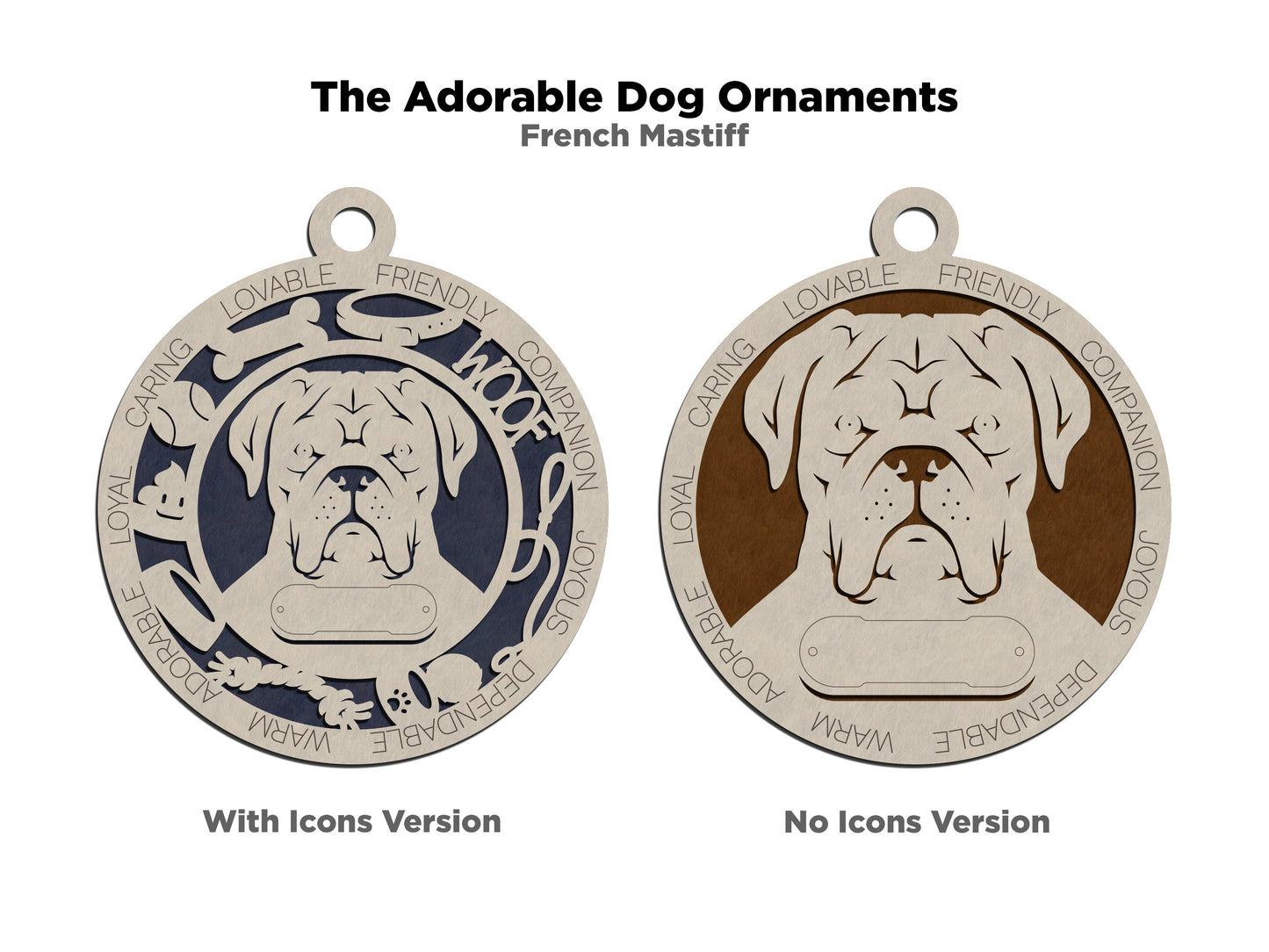 Adorable Dog Ornaments - French Mastiff