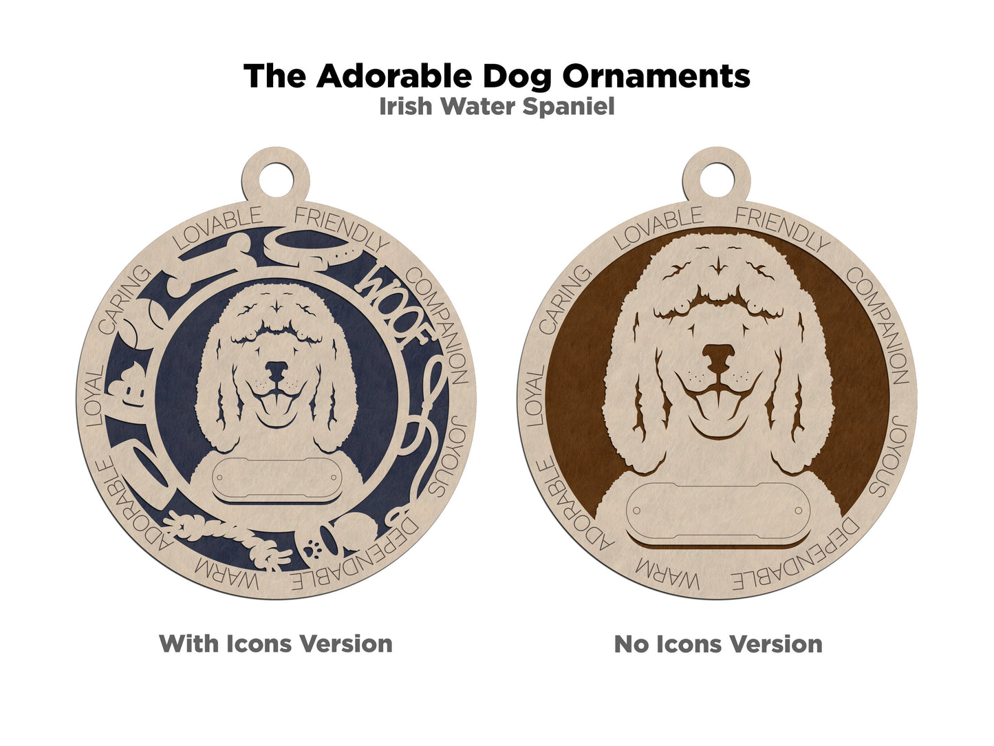 Adorable Dog Ornaments - Irish Water Spaniel