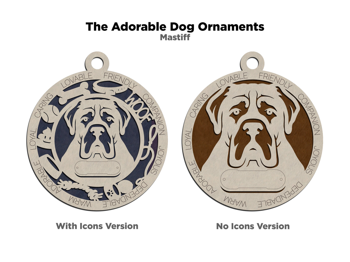 Adorable Dog Ornaments - Mastiff