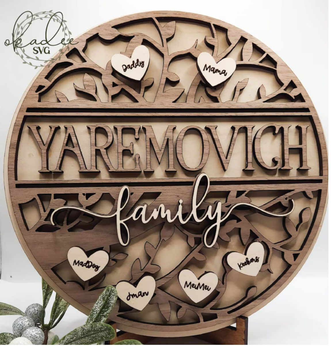 Family Tree Name Round Sign