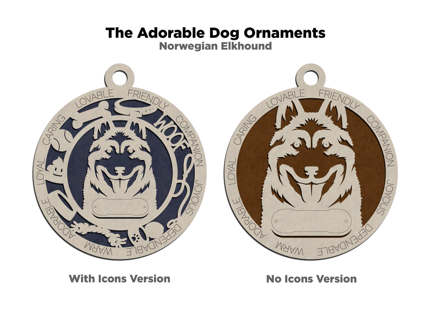 Adorable Dog Ornaments - Norwegian Elkhound