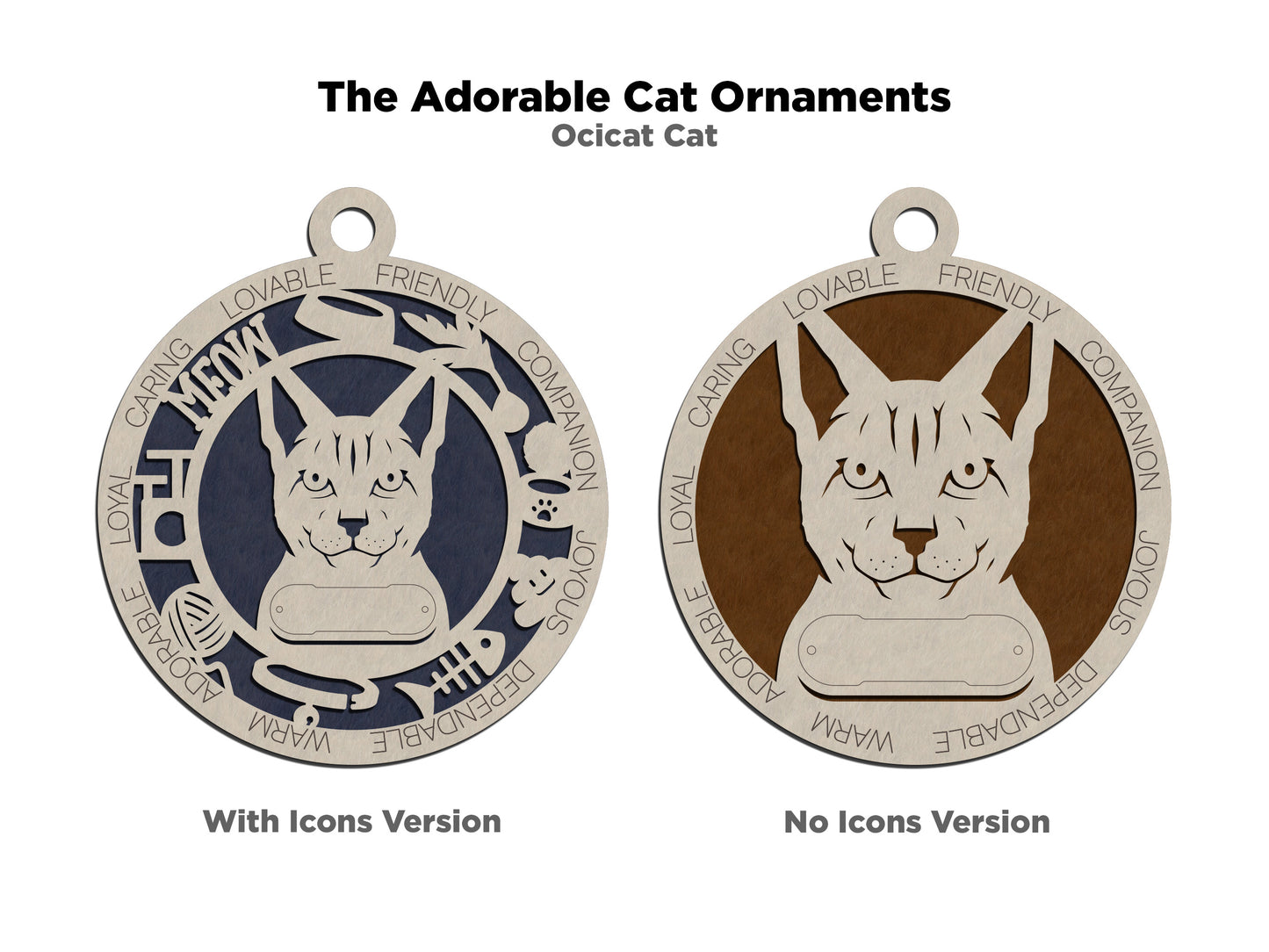 Adorable Cat Ornaments - Ocicat Cat