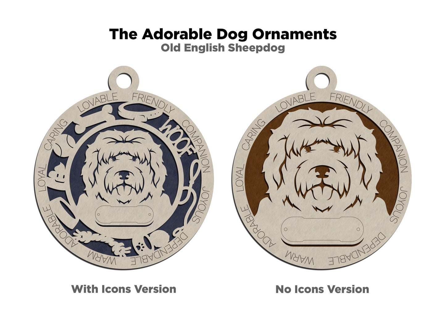 Adorable Dog Ornaments - Old English Sheepdog