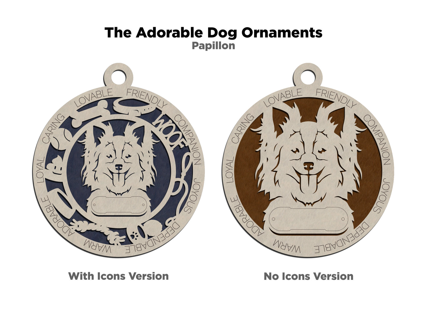 Adorable Dog Ornaments - Papillon