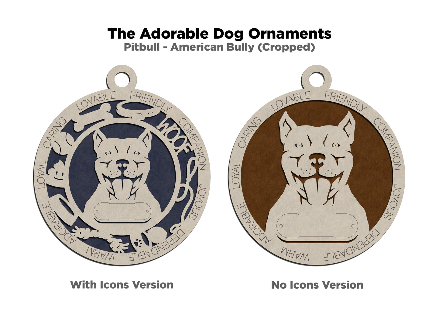 Adorable Dog Ornaments - Pitbull - American Bully