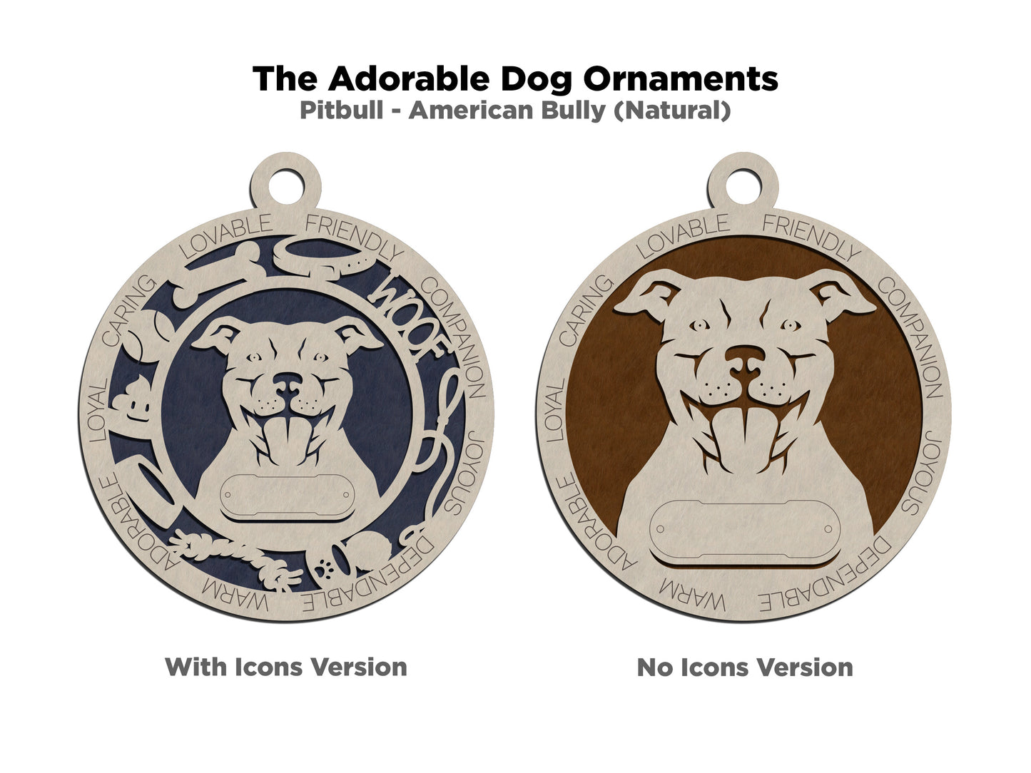 Adorable Dog Ornaments - Pitbull - American Bully