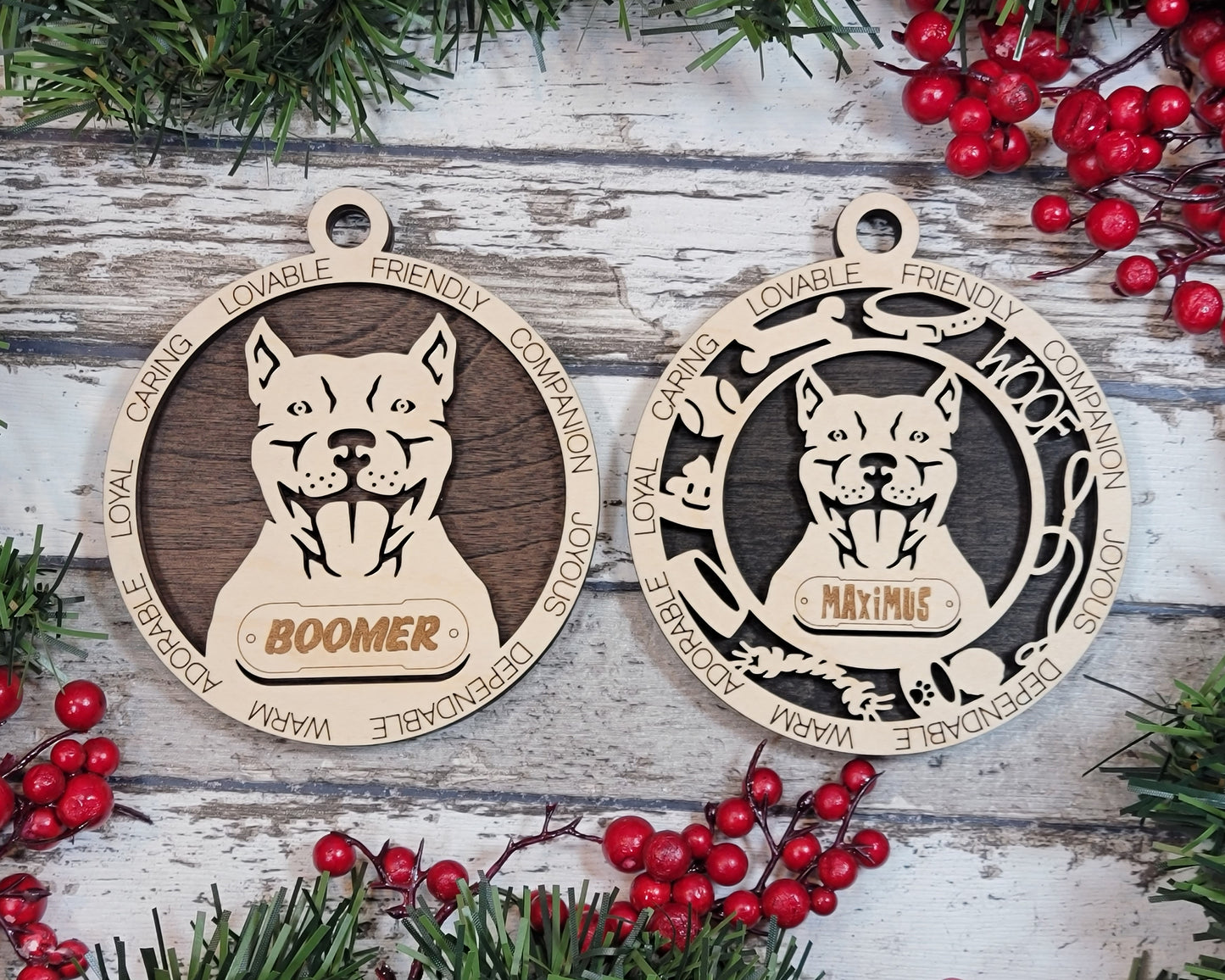 Adorable Dog Ornaments - Pitbull - American Bully